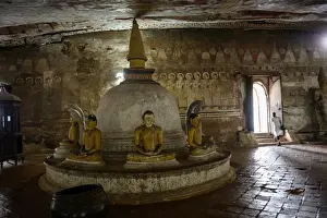South Asia Prints: Dambulla Cave temple (also known as the Golden Temple of Dambulla) is a world heritage site (1991) in Sri Lanka