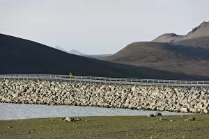 Images Dated 11th September 2014: One of the dams of the Karahnjukar hydroelectric power plant project, Eastern Highlands, Iceland