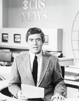 Newscaster Prints: Dan Rather Giving News Broadcast