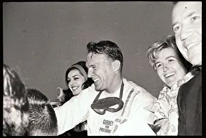 Riverside Prints: Dan Gurney Celebrating After Winning a Race