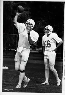 Dan Marino About to Throw Football in Practice