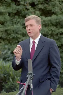Dan Quayle Speaking to Reporters