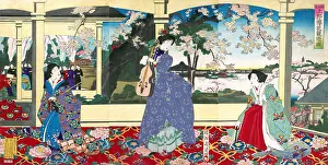 Instrument Prints: A Dance Party: Enjoying Cherry Blossom Viewing at Ueno