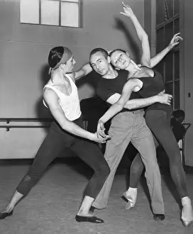 Choreographer Prints: Dancer David Blair Practicing Ballet Position
