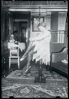 Dancer Helen Maloney Posing on Stool