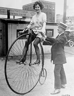 Milwaukee Prints: Dancer on Large Wheel Bicycle
