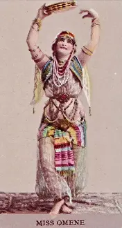 Dancer Miss Omene, Sweet Caporal Cigarettes tobacco card, 1887