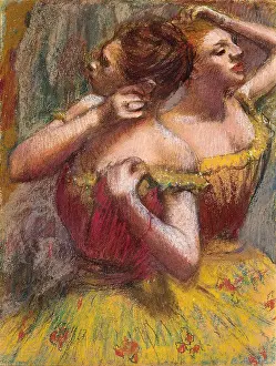 Pastel On Paper Prints: Two Dancers, 1898-1899. Artist: Degas, Edgar (1834-1917)