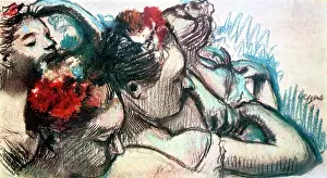 Degas Prints: Dancers Heads, 1899. Artist: Edgar Degas