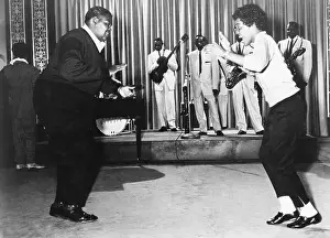 Prints of Dancing to the Music of Little Richard (far left) and his band in a scene from Don't Knock the Rock, directed by Fred F. Sears, 1956. (Photo by Michael Ochs Archives/Getty Images) The Architect of Rock: Dancing To Little Richard
