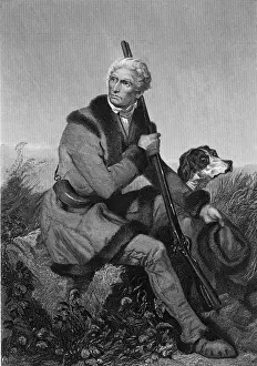 Shotgun Prints: Daniel Boone (1734-1820), American frontiersman (B&W)