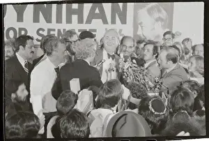 Daniel Moynihan Attending Press Conference on His Senate Victory