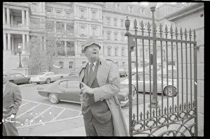Daniel Moynihan Walking Outside White House