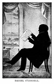 Daniel O Connell reading the newspaper
