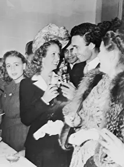 Danielle Darrieux Toasting with Husband