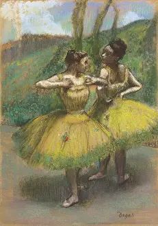 Rehearsal Prints: Danseuses jupes jaunes (Deux danseuses en jaune). Artist: Degas, Edgar (1834-1917)