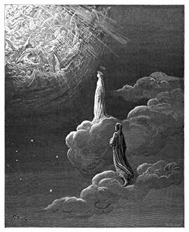 Images Dated 14th August 2016: Dante and Beatrice ascend to the sphere of Mars 1870