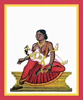 Album Prints: Dark-hued Butaki nursing Krishna