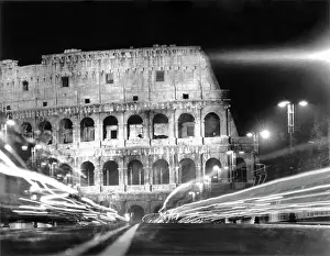 Depth Prints: Darkness and Streaks of Light on Exterior of a Colosseum