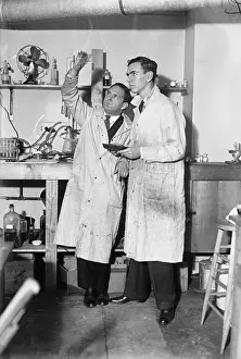 Sciences Prints: Darkroom Technicians Developing Glass Negative