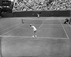 Wimbledon Prints: Darlene Hard Serving to Althea Gibson