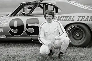 Darrell Waltrip with His Race car