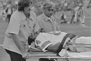 Football Prints: Darryl Stingley Lying on Stretcher During Football Game