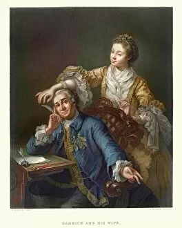 Images Dated 12th April 2017: David Garrick with his Wife Eva-Maria Veigel 17th Century