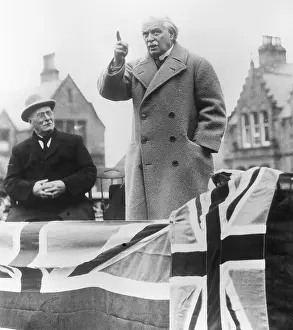 David Lloyd George Gesturing to Outdoor Audience
