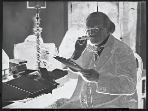 David Lloyd George Smoking a Cigar