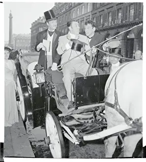 Cantinflas Prints: David Niven with Cantinflas and Fernandel