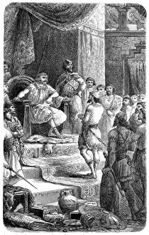 Images Dated 28th May 2017: David receives envoys of King Hiram of Tyre (1 Chronicles 14)