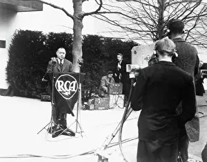 Dedication Prints: David Sarnoff Makes First Television News Broadcast