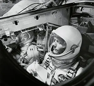 David Scott and Neil Armstrong in Spacecraft