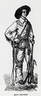 Frontiers Prints: Davy Crockett With Rifle