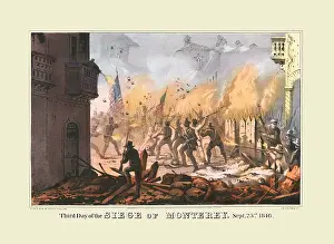 Mexican American Prints: Third day of the siege of Monterey