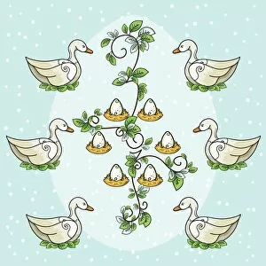 Images Dated 3rd December 2018: The Twelve days Of Christmas Series. Six Geese A Laying