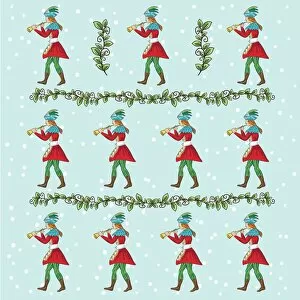 Images Dated 3rd December 2018: The Twelve days Of Christmas Series. Eleven Pipers Piping