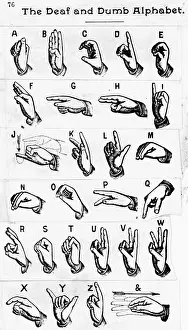 Deafness Prints: The Deaf and Dumb Alphabet Print