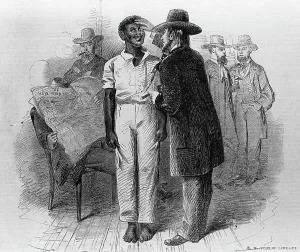 Auction Prints: Dealers Inspecting a Negro at a Slave Auction in Virginia Illustration