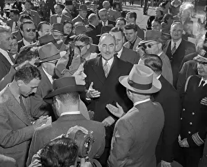 Dean Acheson Conversing with Wife and President Truman