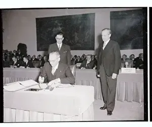 Bonn Prints: Dean Acheson Signing a Treaty