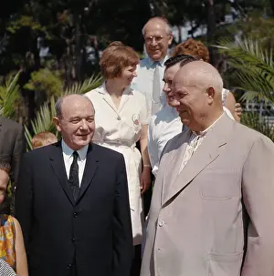 Dean Rusk and Nikita Krushchev Conversing Outside