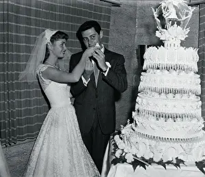 Debbie Reynolds Feeding Eddie Fisher Cake