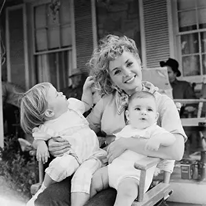 Debbie Reynolds Holding Her Children