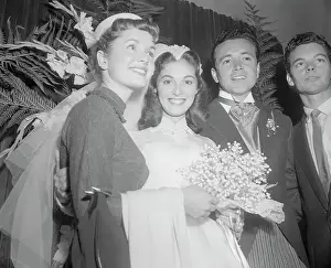 Debbie Reynolds with Pier Angeli and Vic Damone