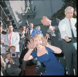 Displaying Prints: Debbie Reynolds Showing Cement-Covered Hands