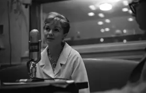 7 11 17 Reynolds Prints: Debbie Reynolds at a Vintage Microphone
