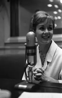 7 11 17 Reynolds Prints: Debbie Reynolds at a Vintage Microphone