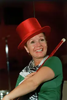 Debbie Reynolds Wearing Top Hat